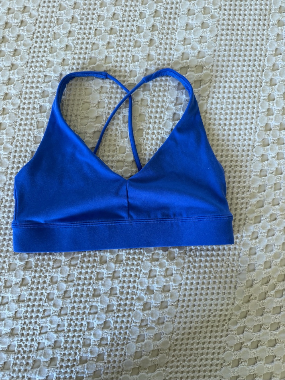 Cobalt Blue Cross-Back Sports Bralette - Lightweight Support